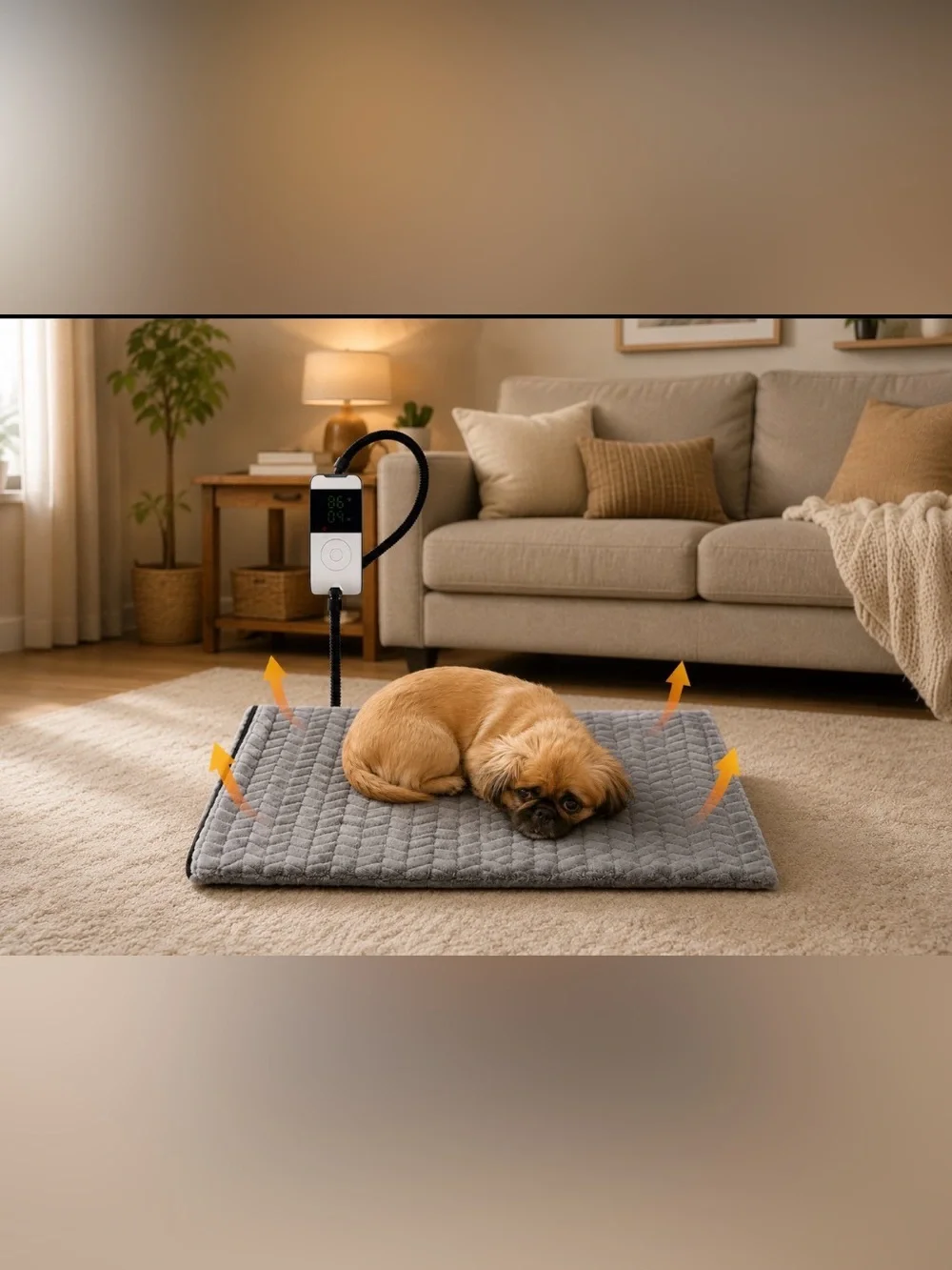 Heated Quilted Dog Mat - Gray